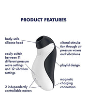 Satisfyer - Orca Luchtdruk Vibrator - Zwart/Wit-Laced-up.nl
