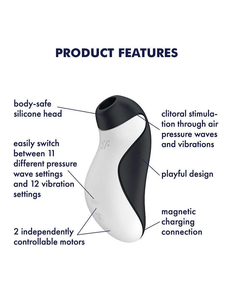 Satisfyer - Orca Luchtdruk Vibrator - Zwart/Wit-Laced-up.nl