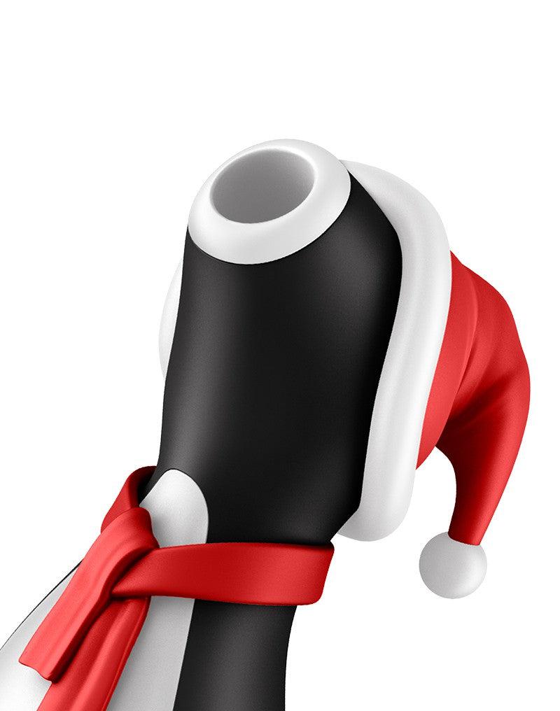Satisfyer - Penguin - Holiday Edition - Luchtdruk Stimulator - Zwart/Rood/Wit-Erotiekvoordeel.nl
