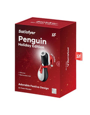Satisfyer - Penguin - Holiday Edition - Luchtdruk Stimulator - Zwart/Rood/Wit-Erotiekvoordeel.nl