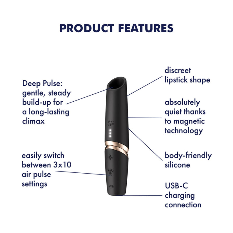 Satisfyer - Perfect Kiss – 3D Air Pulse Vibrator - Lipstick Design-Erotiekvoordeel.nl