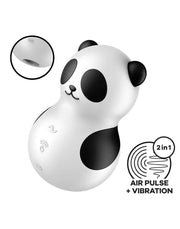 Satisfyer - Pocket Panda - Dubbele Air Pulse Vibrator - Zwart/Wit-Erotiekvoordeel.nl