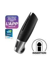 Satisfyer - Power Masturbator - Met App Control - Zwart/Zilver-Laced-up.nl