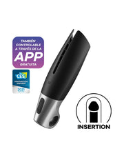 Satisfyer - Power Masturbator - Met App Control - Zwart/Zilver-Laced-up.nl