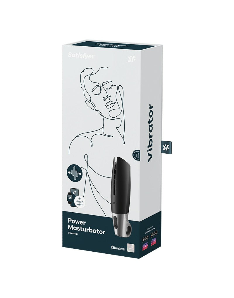 Satisfyer - Power Masturbator - Met App Control - Zwart/Zilver-Laced-up.nl