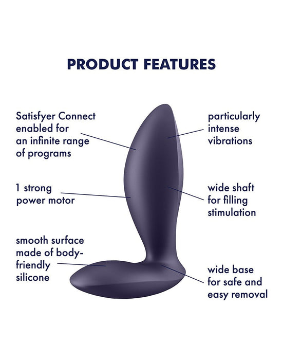 Satisfyer - Power Plug - Anaal Vibrator - Met App Control - Paars-Laced-up.nl