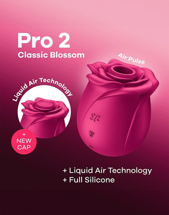 Satisfyer - Pro 2 Classic Blossom - Luchtdruk Vibrator - Roze-Laced-up.nl
