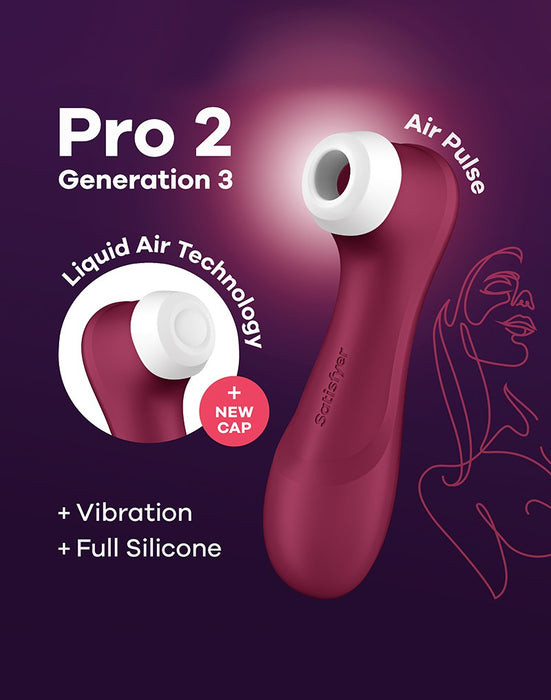 Satisfyer - Pro 2 Generation 3 - Luchtdruk Vibrator - Rood-Laced-up.nl