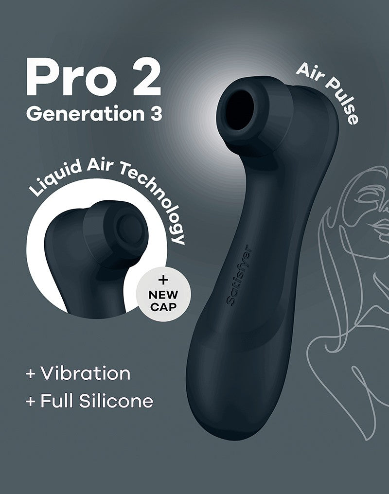 Satisfyer - Pro 2 Generation 3 - Luchtdruk Vibrator - Zwart-Laced-up.nl