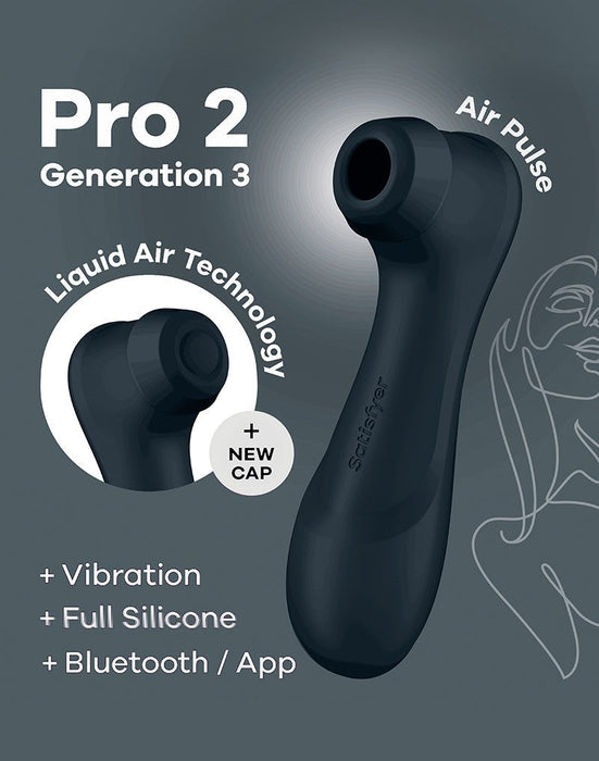 Satisfyer - Pro 2 Generation 3 Luchtdruk Vibrator met App Control - Zwart-Laced-up.nl