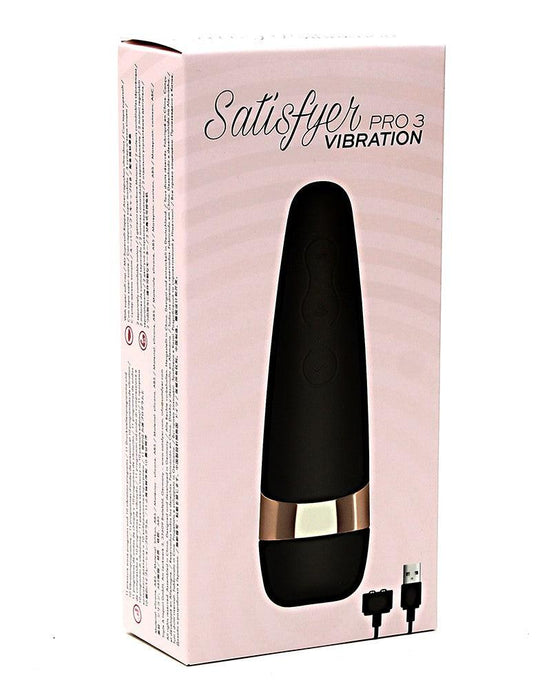 Satisfyer - Pro 3 - Luchtdruk Vibrator Met Extra vibratie - Zwart-Laced-up.nl