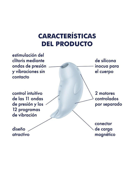 Satisfyer - Seal You Soon - Luchtdruk Vibrator met Vibratie - Lichtblauw-Laced-up.nl