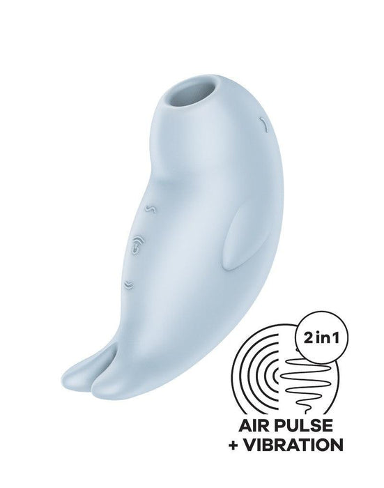 Satisfyer - Seal You Soon - Luchtdruk Vibrator met Vibratie - Lichtblauw-Laced-up.nl