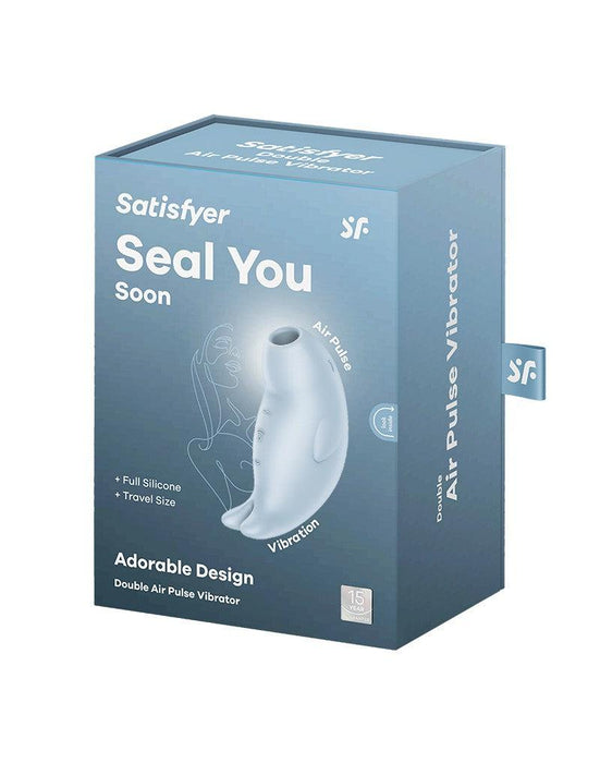 Satisfyer - Seal You Soon - Luchtdruk Vibrator met Vibratie - Lichtblauw-Laced-up.nl