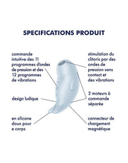 Satisfyer - Seal You Soon - Luchtdruk Vibrator met Vibratie - Lichtblauw-Laced-up.nl