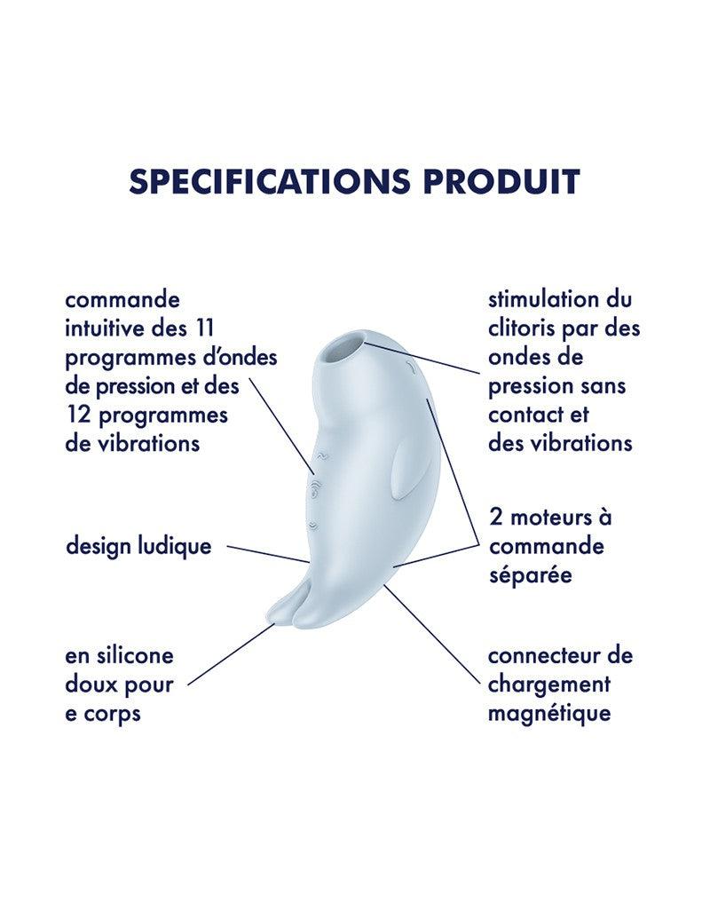 Satisfyer - Seal You Soon - Luchtdruk Vibrator met Vibratie - Lichtblauw-Laced-up.nl