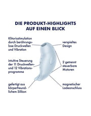 Satisfyer - Seal You Soon - Luchtdruk Vibrator met Vibratie - Lichtblauw-Laced-up.nl