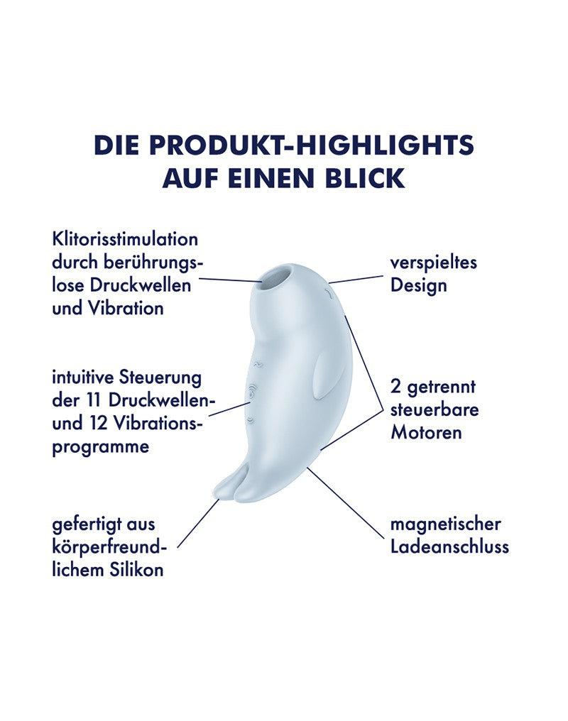 Satisfyer - Seal You Soon - Luchtdruk Vibrator met Vibratie - Lichtblauw-Laced-up.nl