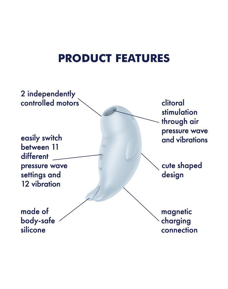 Satisfyer - Seal You Soon - Luchtdruk Vibrator met Vibratie - Lichtblauw-Laced-up.nl