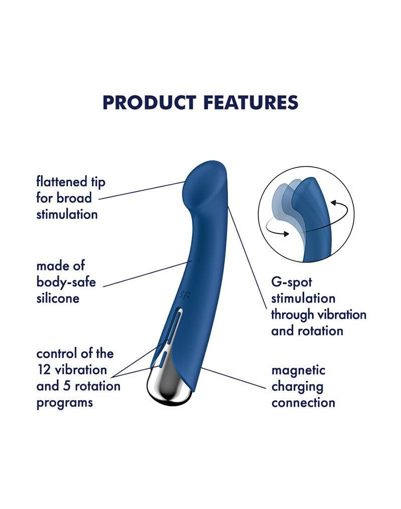 Satisfyer - Spinning G-Spot 1 - Vibrerende en Roterende G-Spot Vibrator - Blauw-Laced-up.nl