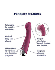 Satisfyer - Spinning G-Spot 1 - Vibrerende en Roterende G-Spot Vibrator - Rood-Laced-up.nl