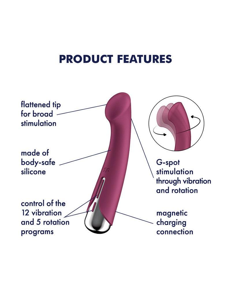 Satisfyer - Spinning G-Spot 1 - Vibrerende en Roterende G-Spot Vibrator - Rood-Laced-up.nl