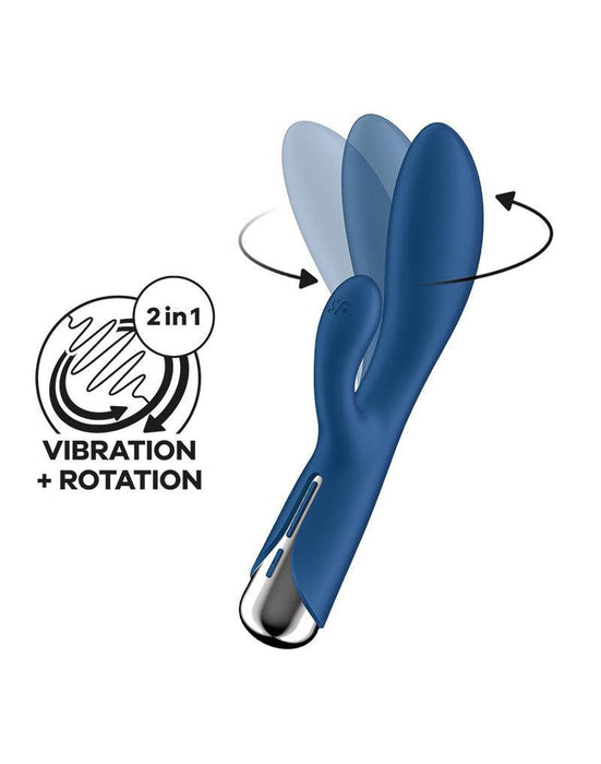 Satisfyer - Spinning Rabbit 1 - Roterende en Vibrerende Rabbit Vibrator - Blauw-Laced-up.nl
