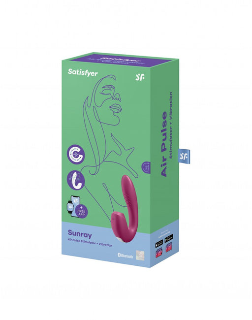 Satisfyer - Sunray - Luchtdruk en G-spot Vibrator - Berry Rood-Laced-up.nl