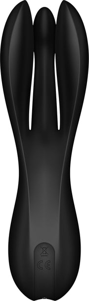 Satisfyer - Threesome 2 - Multifunctionele Vibrator Met 3 Voelsprieten - Zwart-Erotiekvoordeel.nl
