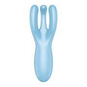 Satisfyer - Threesome 4 - Multifunctionele Vibrator Met 3 Voelsprieten - Blauw-Erotiekvoordeel.nl