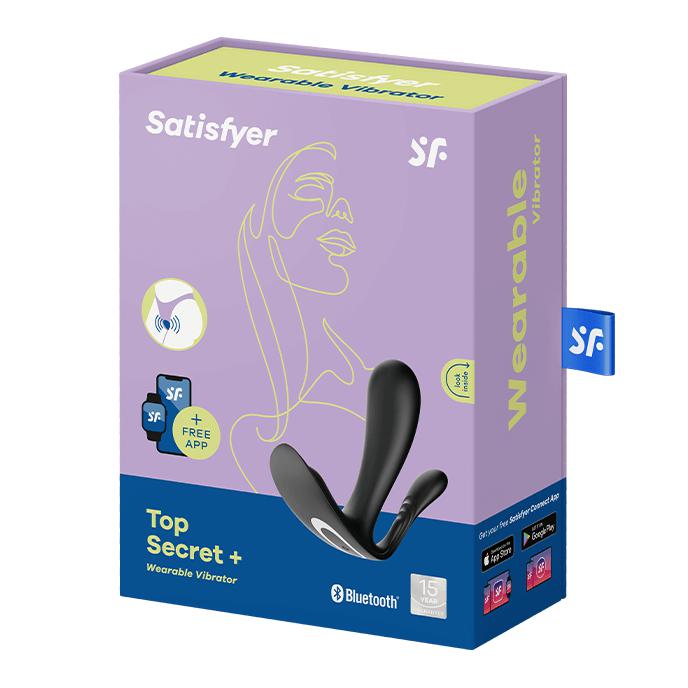 Satisfyer - Top Secret Plus - Draagbare Vibrator Met Anaal Stimulator - Zwart-Laced-up.nl