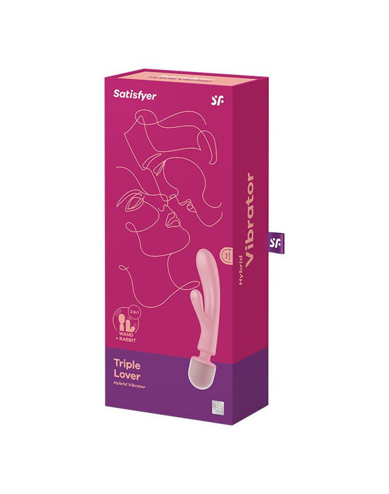 Satisfyer - Triple Lover - 2-in-1 Wand en Rabbit Vibrator - Roze-Laced-up.nl