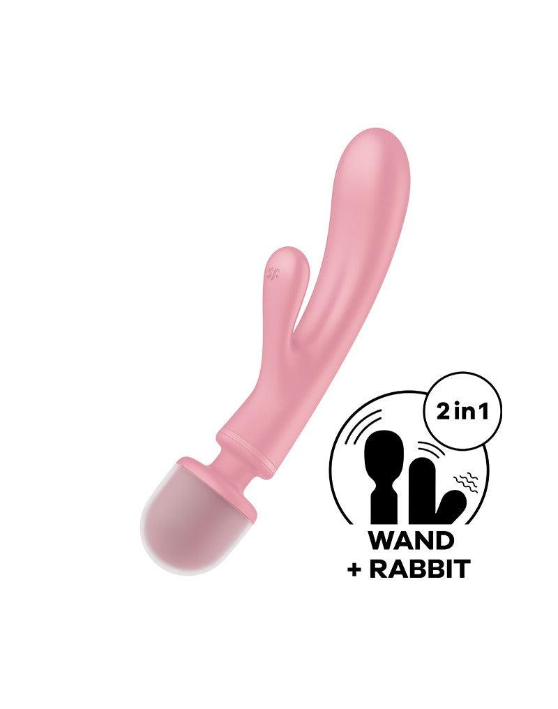 Satisfyer - Triple Lover - 2-in-1 Wand en Rabbit Vibrator - Roze-Erotiekvoordeel.nl