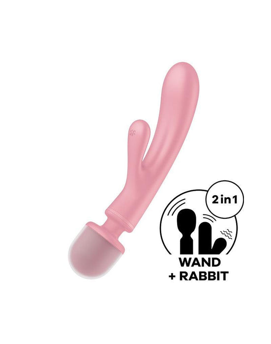 Satisfyer - Triple Lover - 2-in-1 Wand en Rabbit Vibrator - Roze-Laced-up.nl