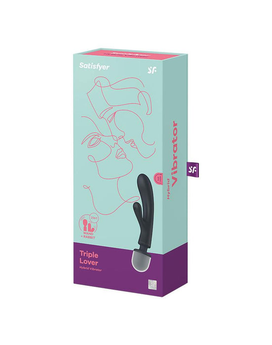 Satisfyer - Triple Lover - 2-in-1 Wand en Rabbit Vibrator - Zwart-Laced-up.nl