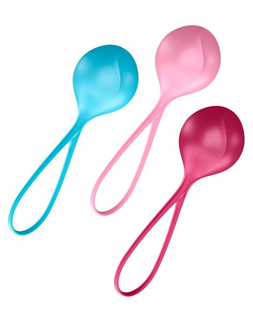 Satisfyer - Vagina Balletjes - Bekkenbodem Trainer - Set Van 3 - Rood/Roze/Blauw - Beginner-Erotiekvoordeel.nl