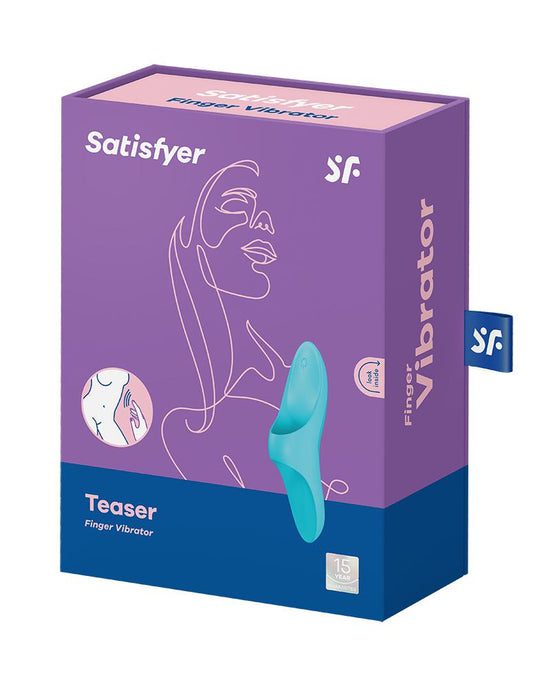 Satisfyer - Vinger Vibrator Teaser - Turquoise-Laced-up.nl