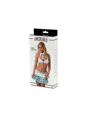 Amorable - School Uniform Met Geruit Rokje - Blauw/Wit-Laced-up.nl