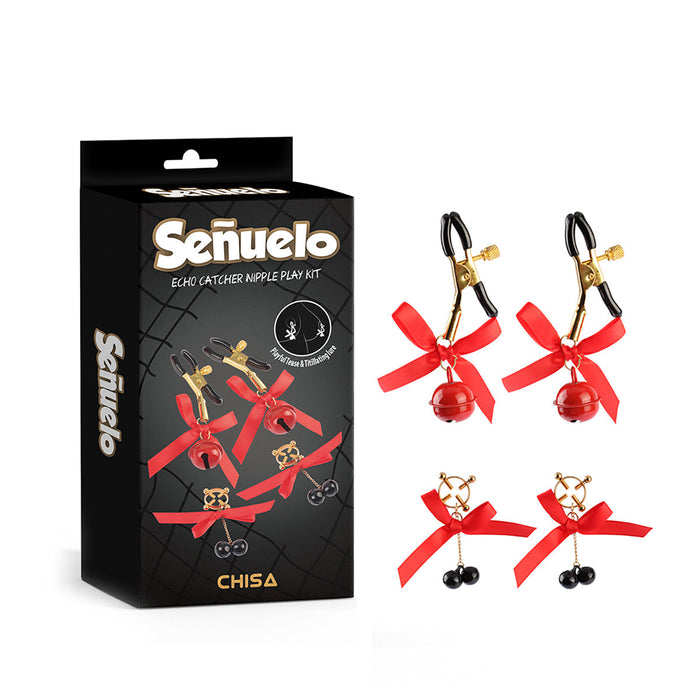Señuelo - Echo Catcher - Tepelklemmen Speel Setje - Met Strikjes en Belletjes-Erotiekvoordeel.nl