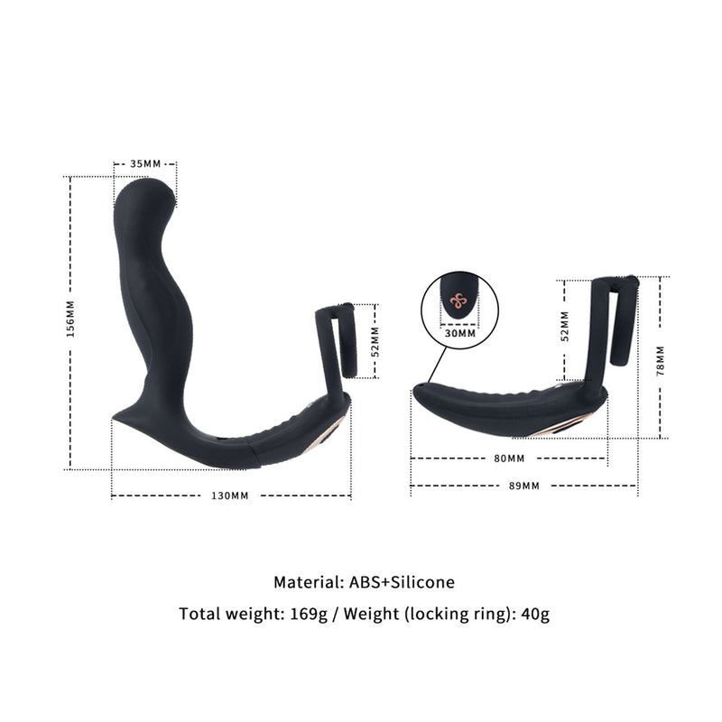 Sevanda - Black Mamba - Cockring met Vibrerende Prostaat Massager-laced-up.nl