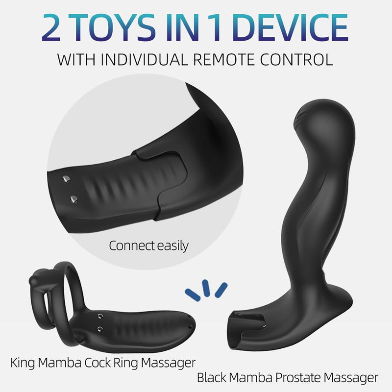 Sevanda - Black Mamba - Cockring met Vibrerende Prostaat Massager-laced-up.nl