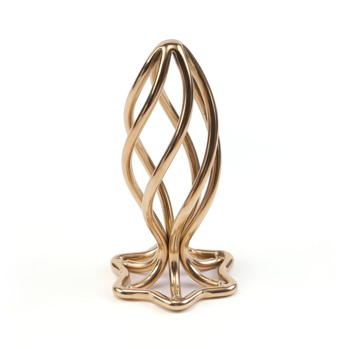 Sevanda - Buttplug - Holle Anaal Plug In Spiraal Vorm - RVS - Goudkleurig - Verkrijgbaar in 3 maten-Laced-up.nl