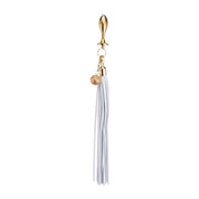 Sevanda - Flogger met Sleutelhanger, Bedel en Peervormige Buttplug - Wit/Goud-laced-up.nl