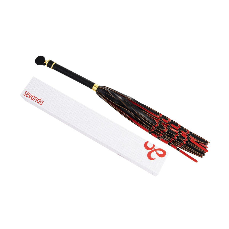 Sevanda - Gevlochten Flogger - Zwart/Rood-laced-up.nl