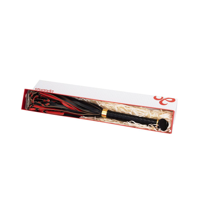 Sevanda - Gevlochten Flogger - Zwart/Rood-laced-up.nl