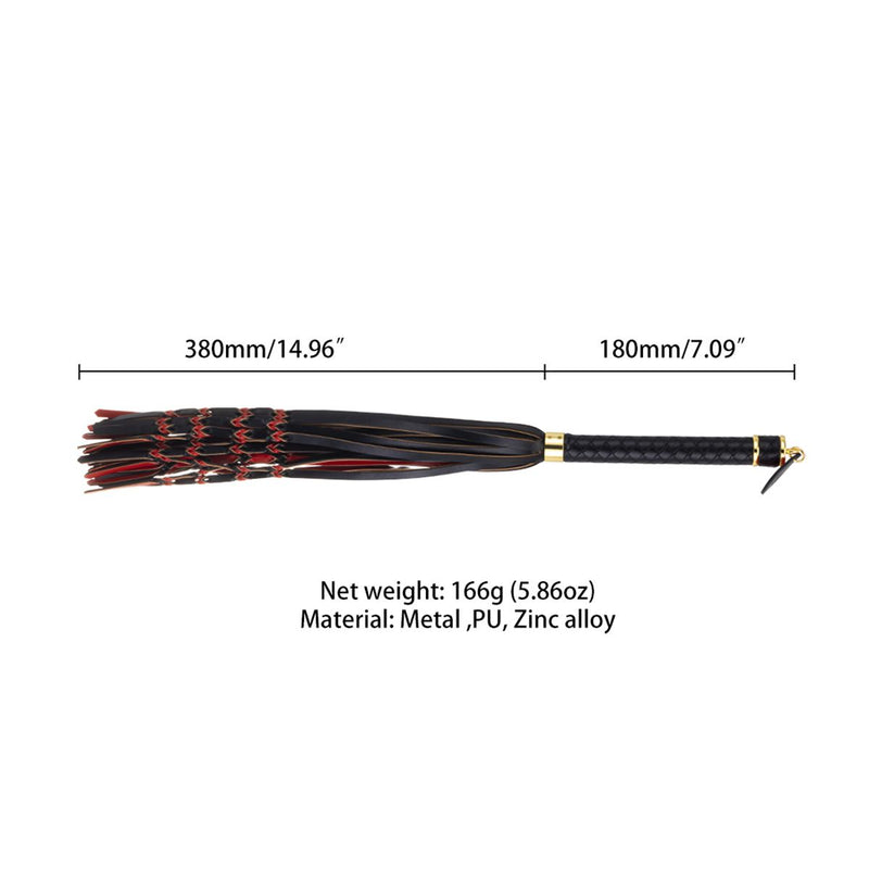 Sevanda - Gevlochten Flogger - Zwart/Rood-laced-up.nl