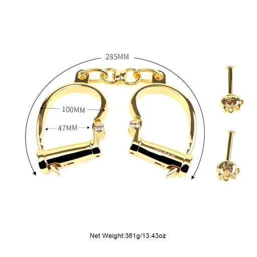 Sevanda - Handboeien - Goudkleurige Metalen Love Slave Handboeien-Laced-up.nl