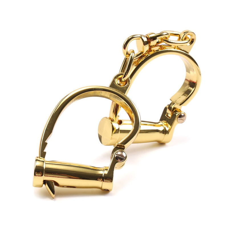 Sevanda - Handboeien - Goudkleurige Metalen Love Slave Handboeien-Laced-up.nl