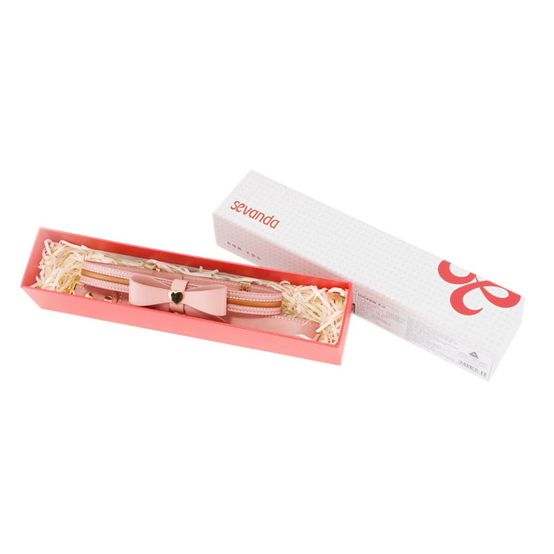 Sevanda - Love Heart Butterfly - Vegan Lederen Collar met Leiband - Roze-laced-up.nl