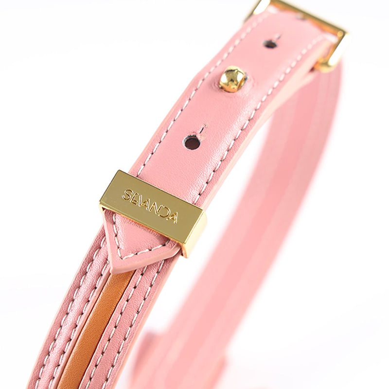 Sevanda - Love Heart Butterfly - Vegan Lederen Collar met Leiband - Roze-laced-up.nl